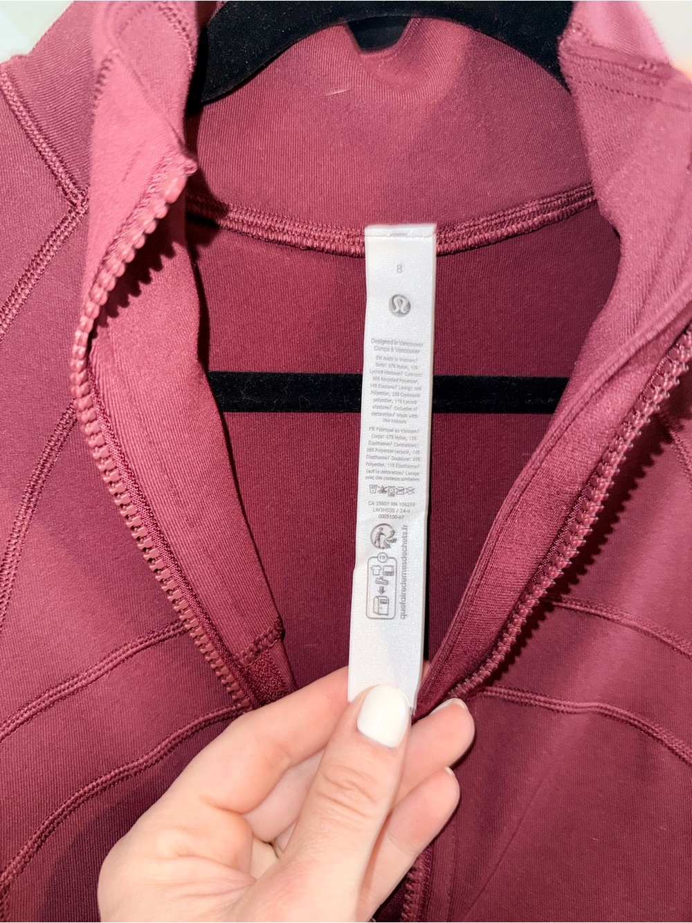 lululemon athletica Women's Zip-Up Define Loose Jacket in Burgundy - Picture 5 of 6